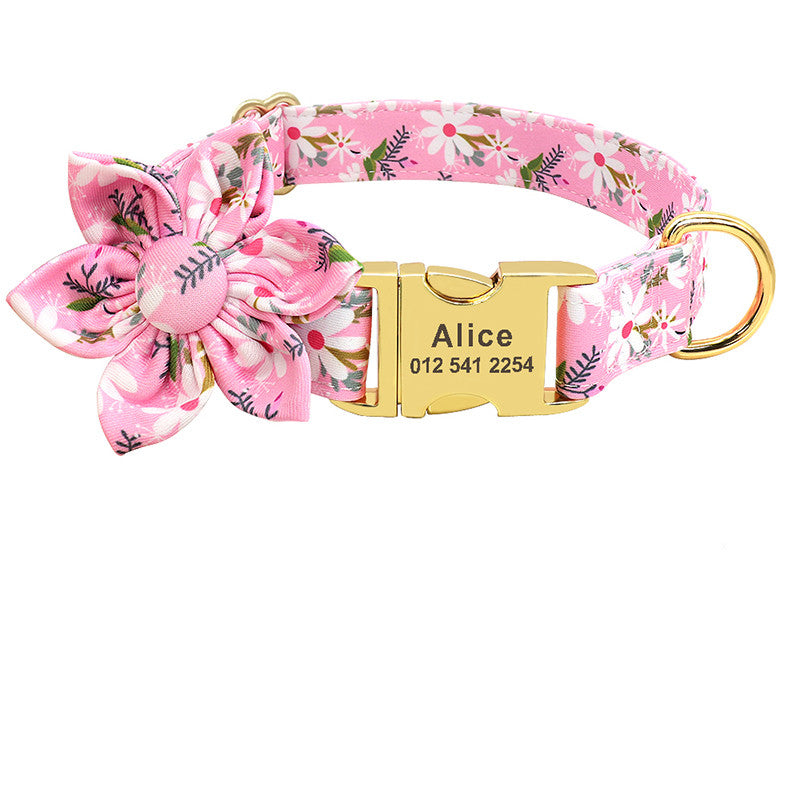 Personalised Dog Collar with Engraved ID Tag
