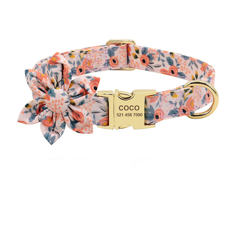 Personalised Dog Collar with Engraved ID Tag