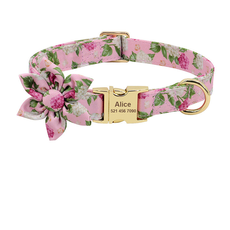 Personalised Dog Collar with Engraved ID Tag