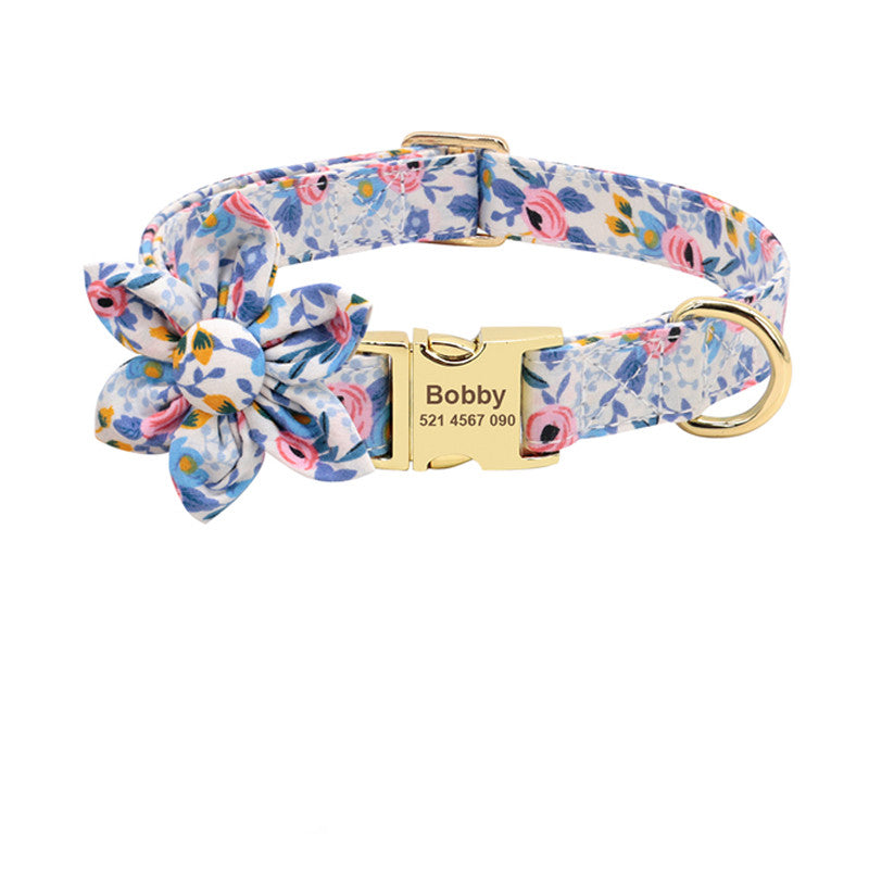 Personalised Dog Collar with Engraved ID Tag