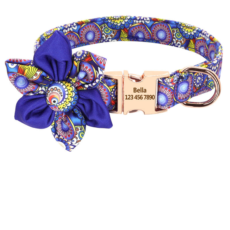Personalised Dog Collar with Engraved ID Tag