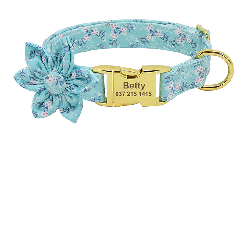 Personalised Dog Collar with Engraved ID Tag