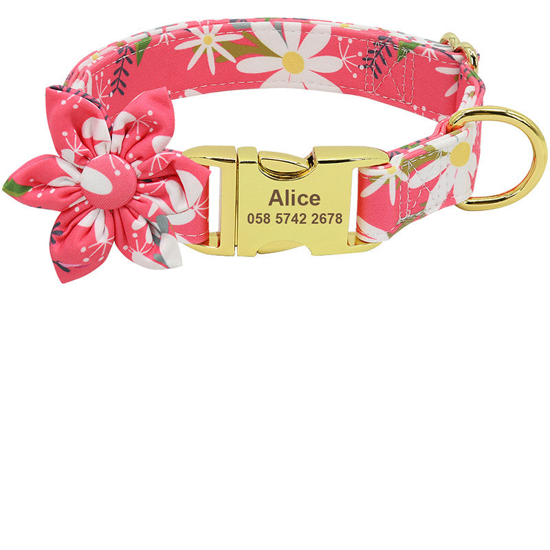 Personalised Dog Collar with Engraved ID Tag