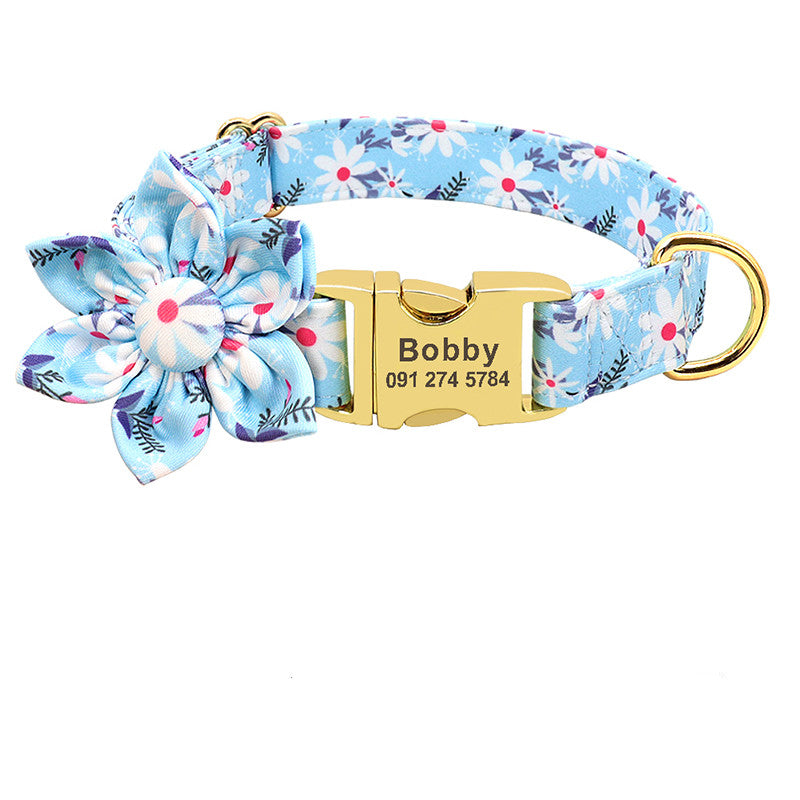 Personalised Dog Collar with Engraved ID Tag