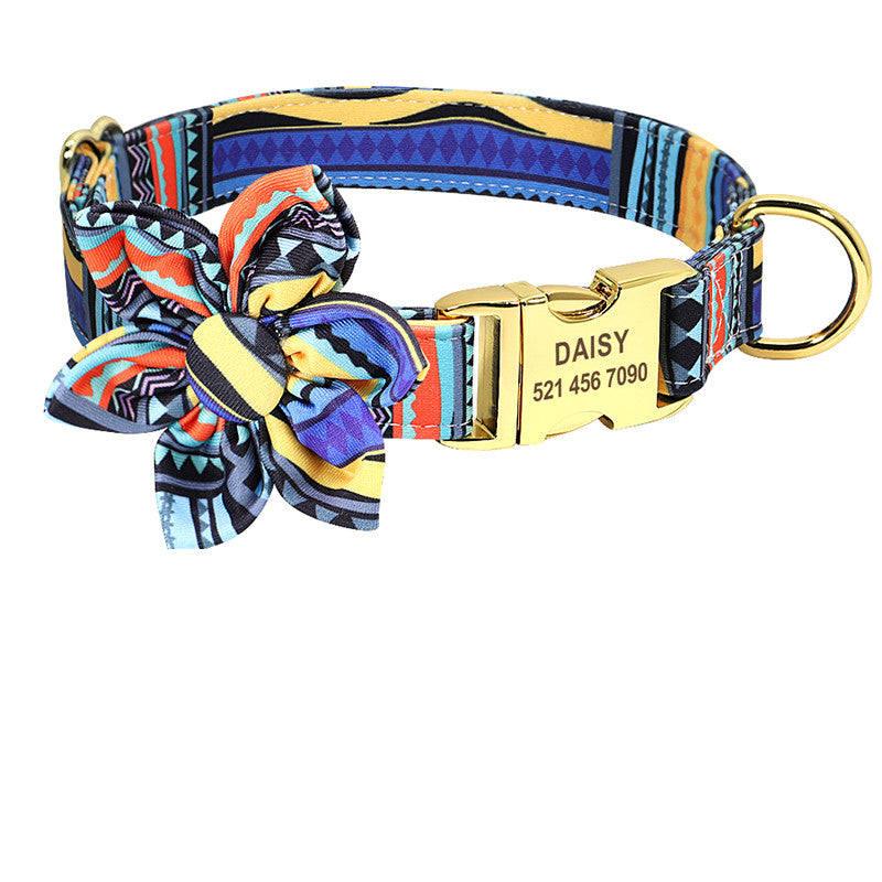 Personalised Dog Collar with Engraved ID Tag