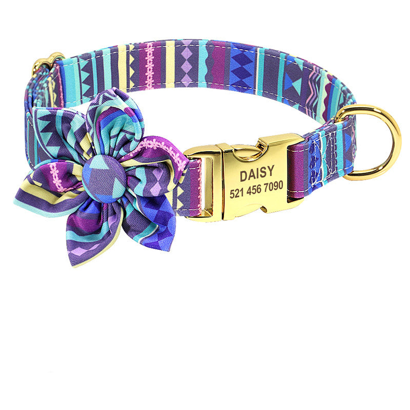Personalised Dog Collar with Engraved ID Tag