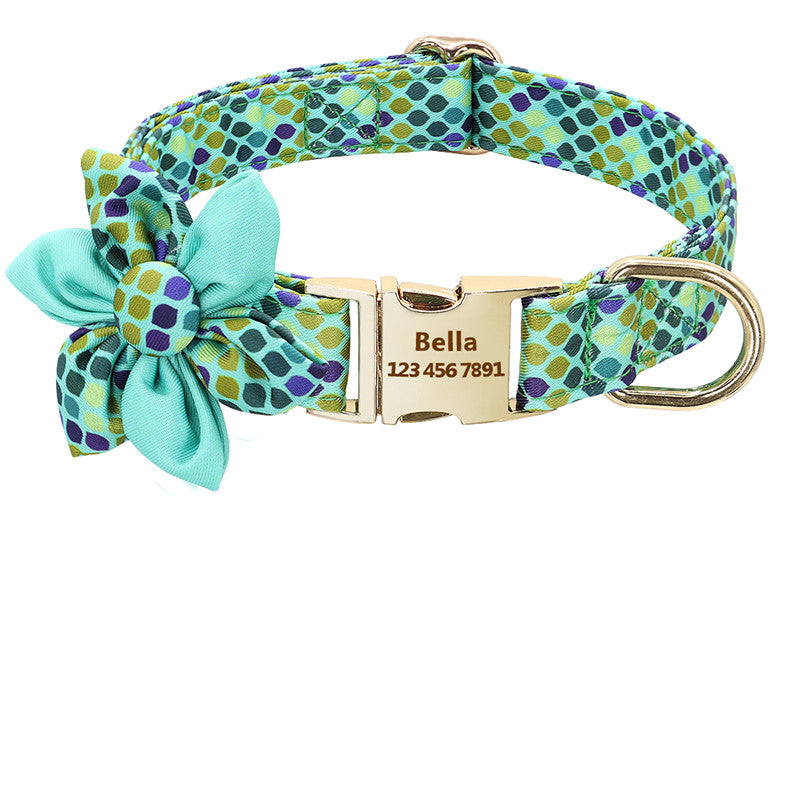 Personalised Dog Collar with Engraved ID Tag