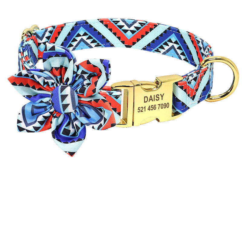 Personalised Dog Collar with Engraved ID Tag