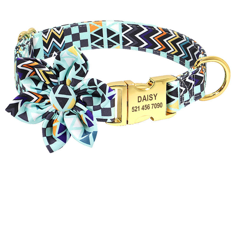 Personalised Dog Collar with Engraved ID Tag