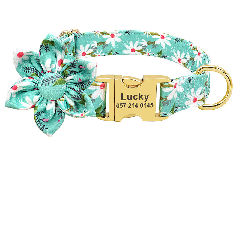 Personalised Dog Collar with Engraved ID Tag