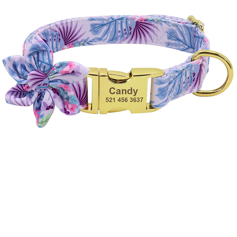 Personalised Dog Collar with Engraved ID Tag