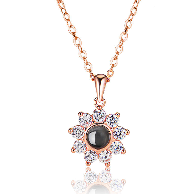 Sunflower Photo Projection Necklace