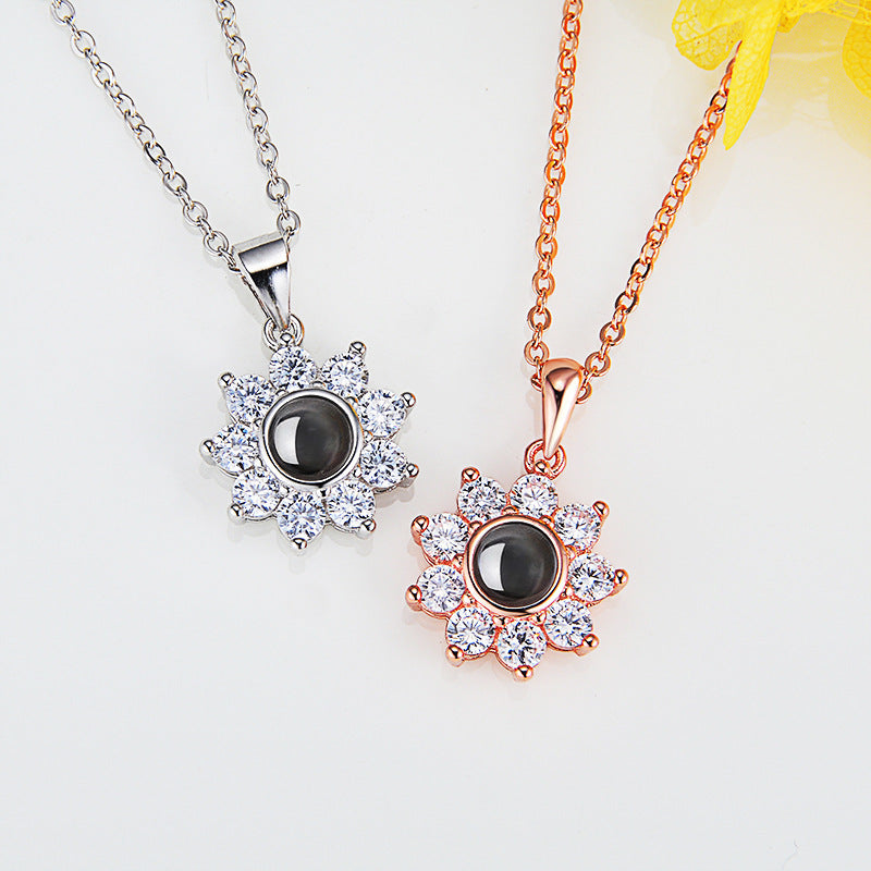 Sunflower Photo Projection Necklace