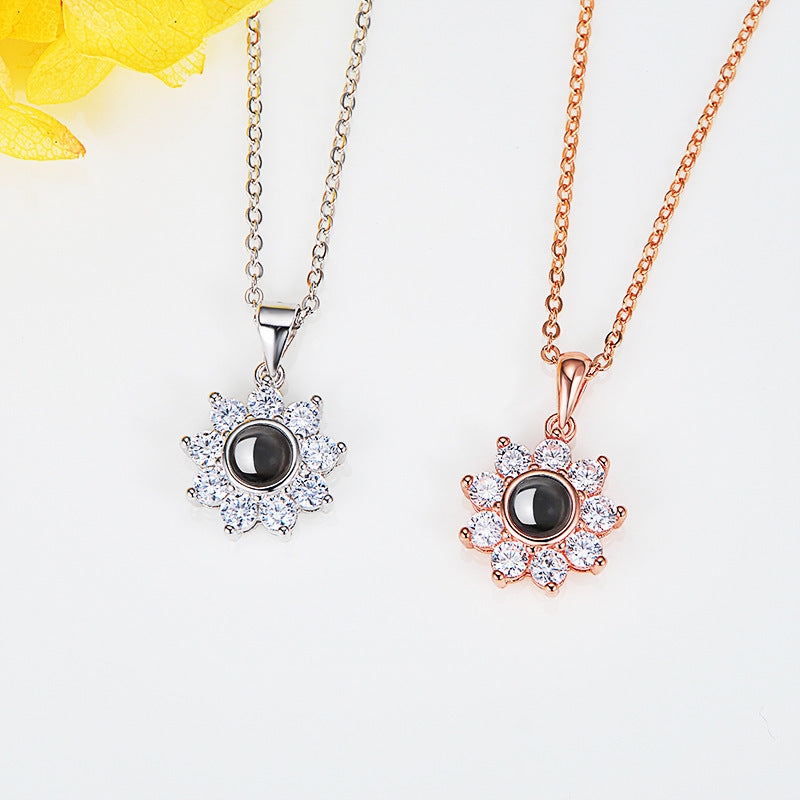 Sunflower Photo Projection Necklace