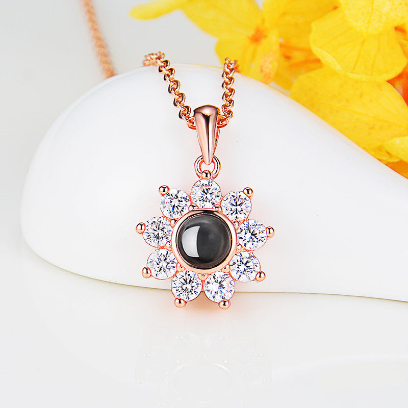 Sunflower Photo Projection Necklace