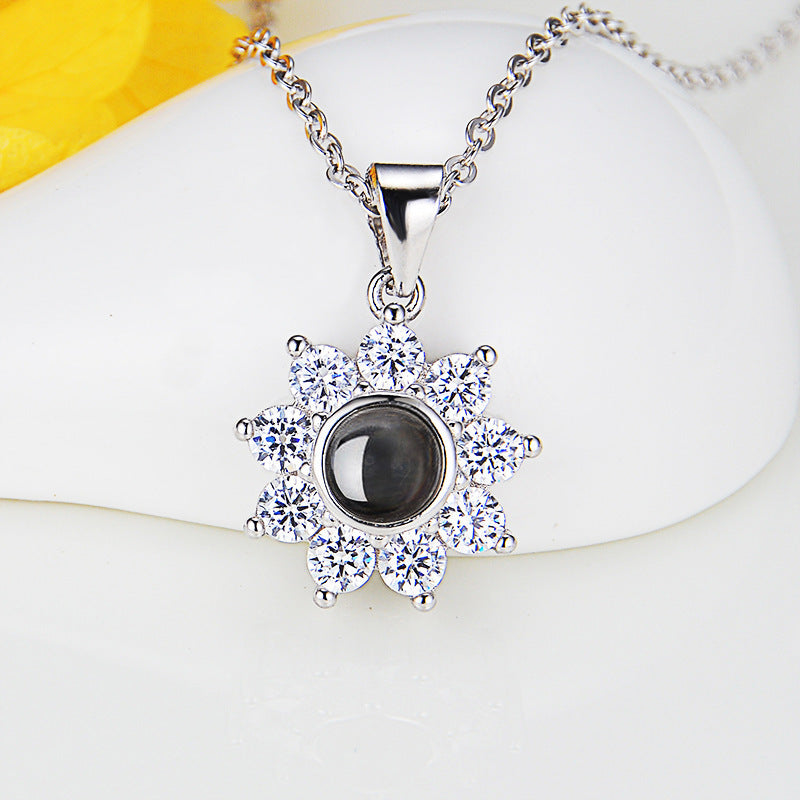 Sunflower Photo Projection Necklace