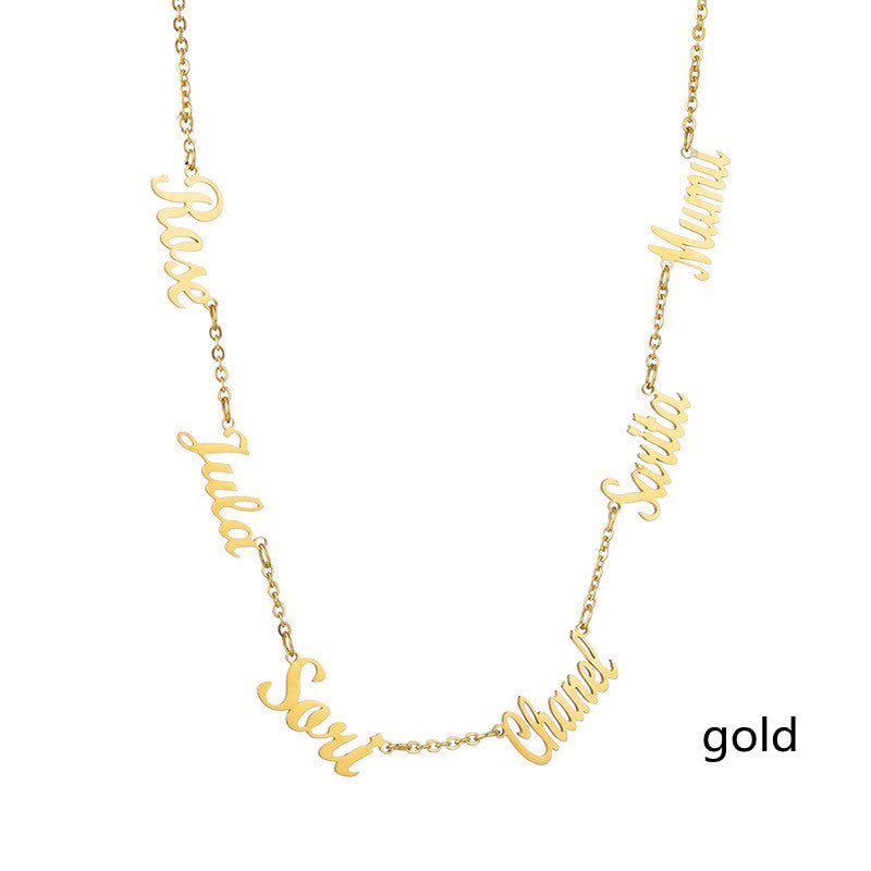 Multi-Name Necklace (1–6 Names) – Stainless Steel