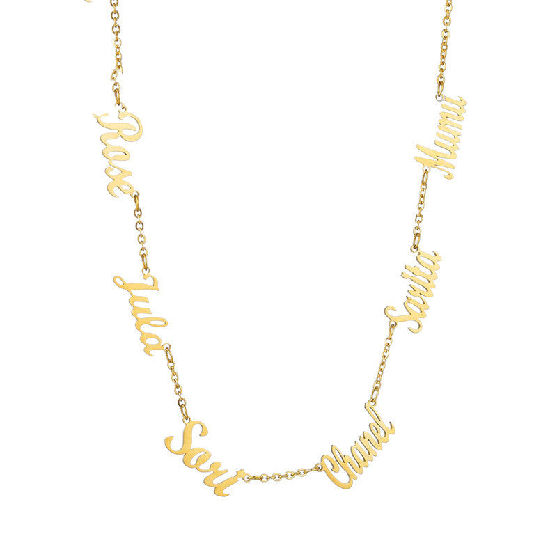 Multi-Name Necklace (1–6 Names) – Stainless Steel