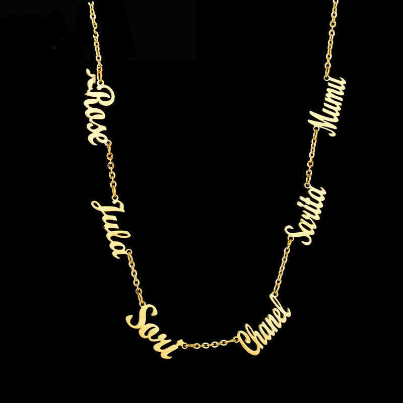 Multi-Name Necklace (1–6 Names) – Stainless Steel