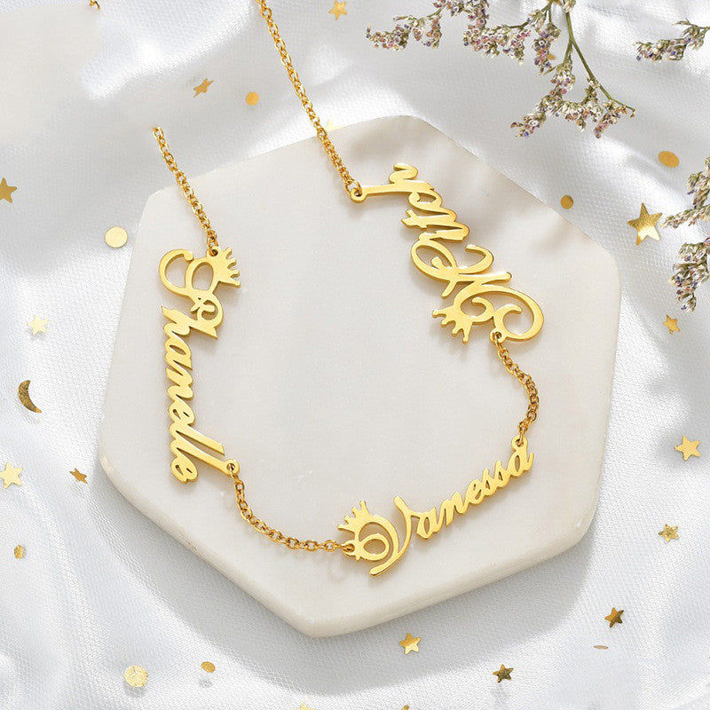 Multi-Name Necklace (1–6 Names) – Stainless Steel
