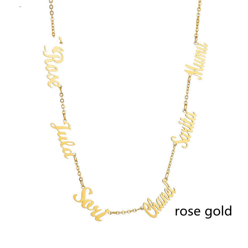 Multi-Name Necklace (1–6 Names) – Stainless Steel