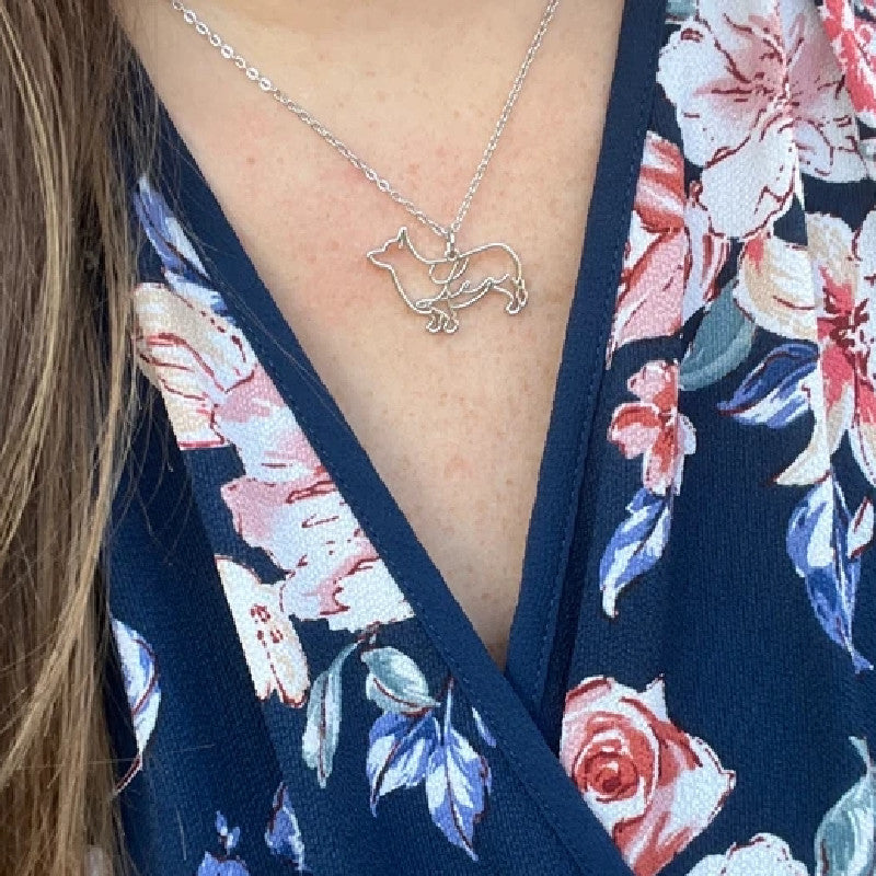 Pet Silhouette Name Necklace – Stainless Steel