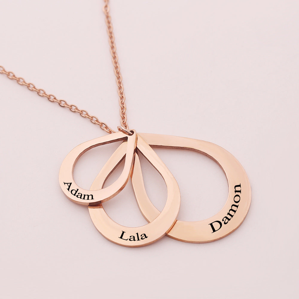 Three-Name Custom Necklace – Stainless Steel