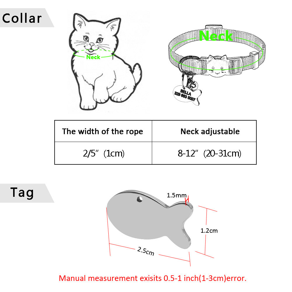 Breakaway Cat Collar with Engraved ID Tag
